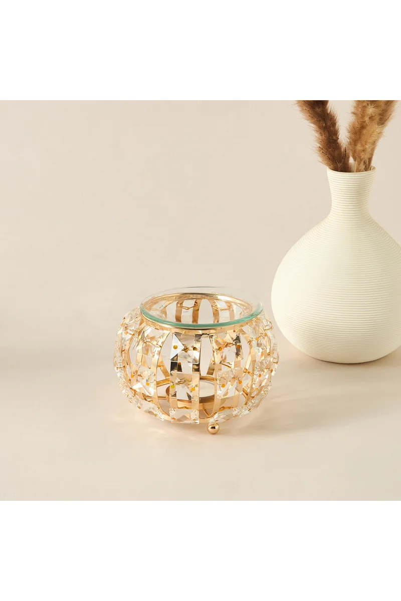 لايف ستايل Dome Crystal and Metal Oil Burner - 10 cms